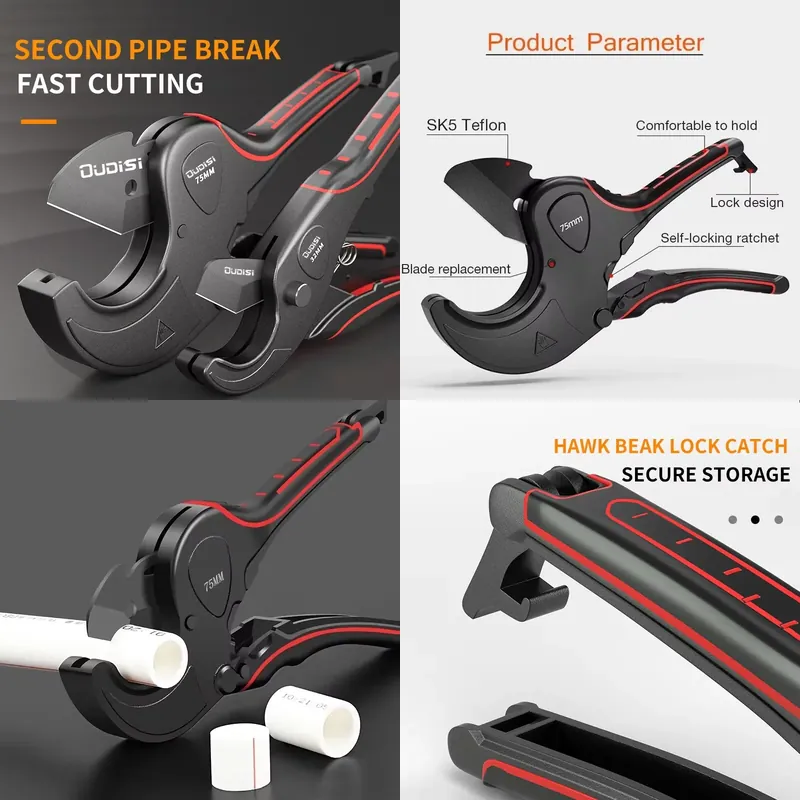Pipe Cutter Ratchet - Pipe Cutter 42mm-75mm Aluminum Alloy Body