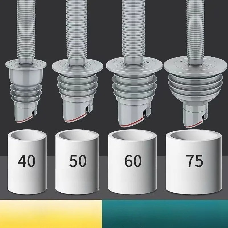 Drain Pipe Clip - Connector Stopper Silicone Bathroom Sewer Seal
