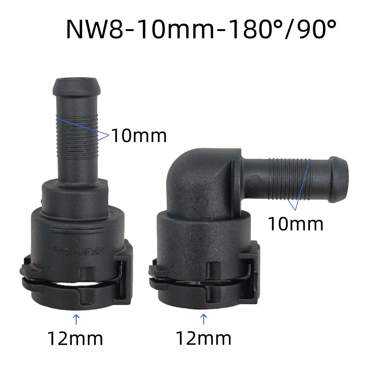 Plastic Pipe Clip - NW8 10mm 90-degree elbow cooling water