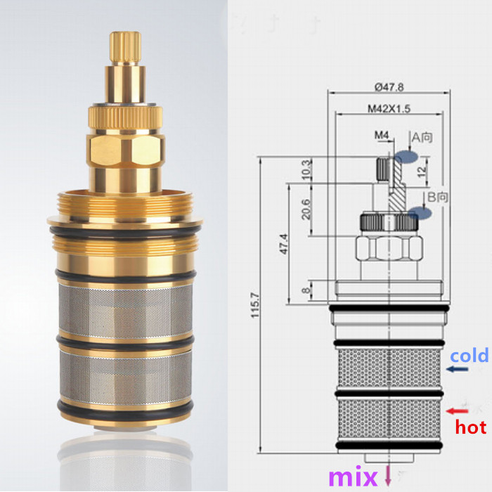 Shower Valve Cartridge - Đồng Thau Tắm Nhiệt Hộp Mực