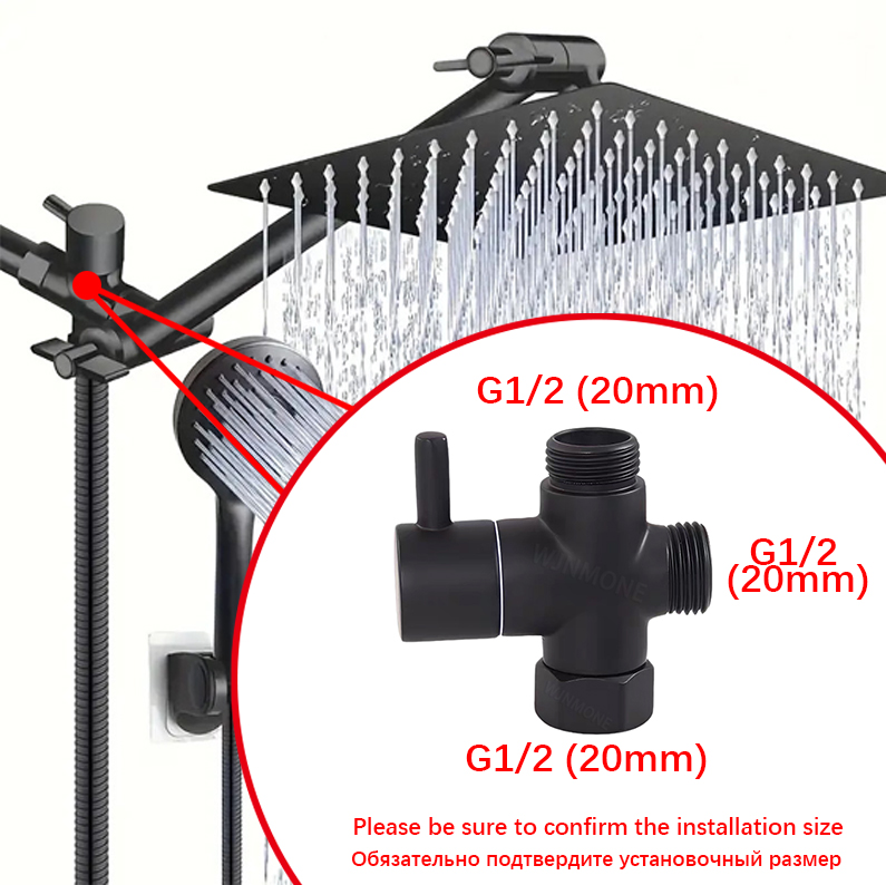 Black Silver 3 Way T-Adapter D - đánh giá và giá Shower Valve Cartridge
