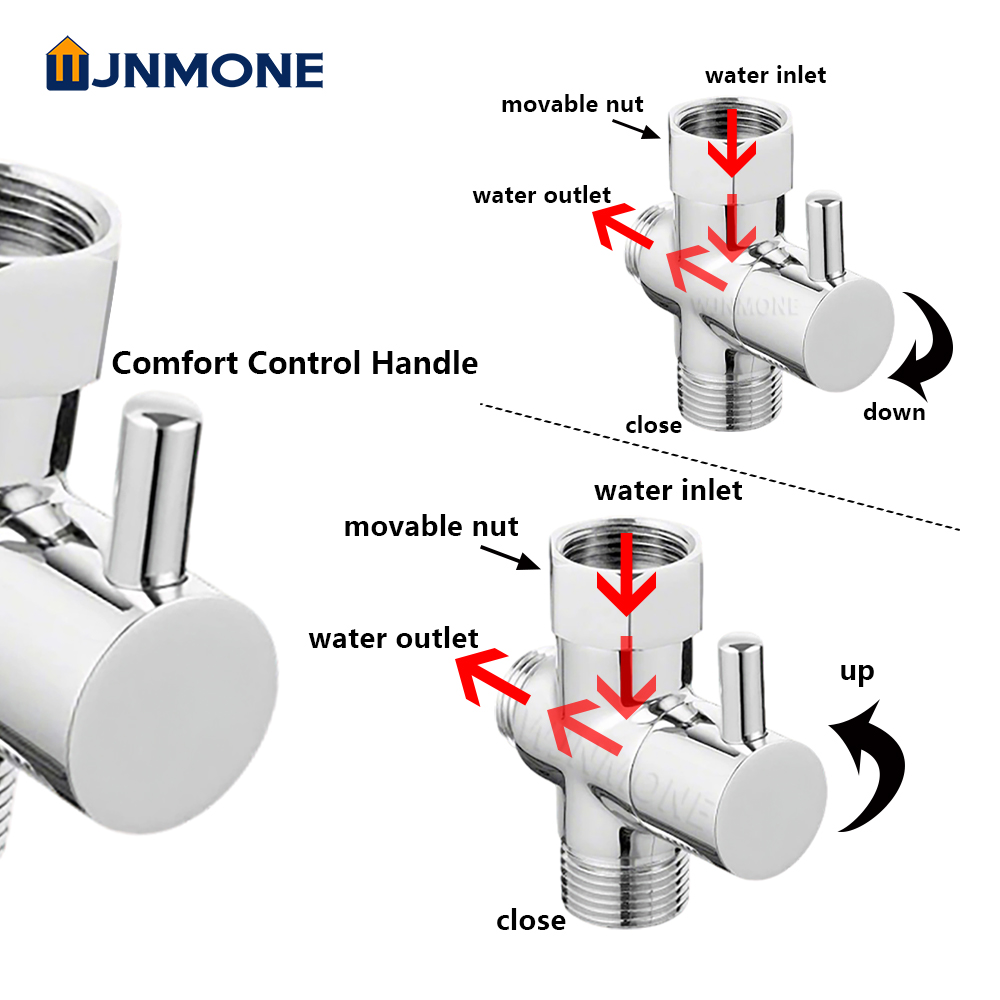 Black Silver 3 Way T-Adapter D - đánh giá và giá Shower Valve Cartridge