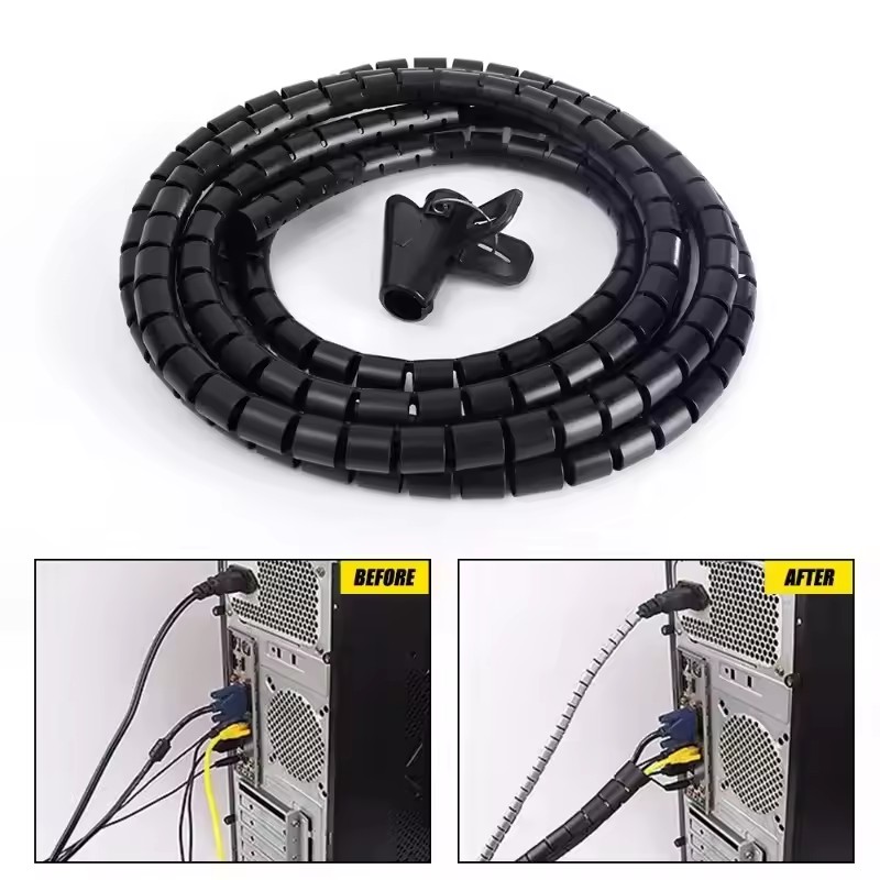 2M Flexible Spiral Cable Organ - đánh giá và giá Plastic Pipe Clip